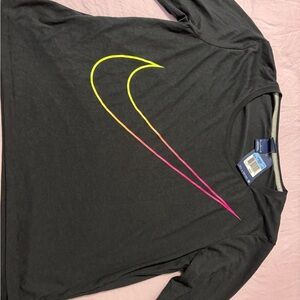 Nike Black Shirt with Gradient Swoosh